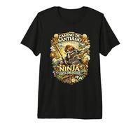 Camino de Santiago Ninja Livello Sbloccato Anime Pilgrim Maglietta Premium