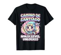 Camino de Santiago Ninja Livello Sbloccato Kawaii Anime Maglietta