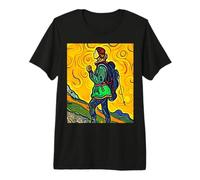 Camino de Santiago Pellegrino Escursionismo Arte Zaino Maglietta Premium