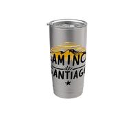 Camino de Santiago retrò tramonto Spagna Compostela Vintage Bicchiere termico in acciaio inox doppia parete