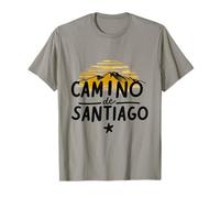 Camino de Santiago retrò Tramonto Spagna Compostela Vintage Maglietta