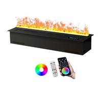 Camino decorativo,fiamme LED,Silenzioso,Colori illimitati Fiamme, Controlli APP+Fumo realistico simile all'acqua+Fiamma a vapore+Regolazione della fiamma+Touchscreen,70cm/27.6in