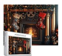 Camino di Natale 1000 pezzi puzzle per adulti magica atmosfera vacanza puzzle arte puzzle colorato fai da te per la decorazione della casa regali puzzle famiglia perfetto per serate di gioco 70 × 50