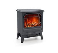 Camino Elettrico 1950W Kekai Nebraska 35x21x44 cm con Simulazione di Fuoco Nera