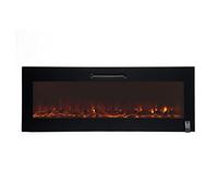 Camino Elettrico a Parete da Incasso per Interni 2000W Kekai Oregon 127x16x48 cm con Fuoco Simultato 2 Livelli con Telecomando