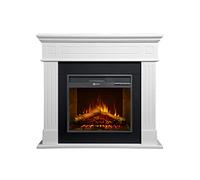 Camino elettrico caminetto da terra CAMBRIDGE in legno Bianco L110 x P25 x H95