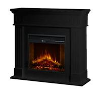 Camino elettrico caminetto da terra CAMBRIDGE in legno Nero 110x36x100h