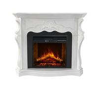 Camino elettrico caminetto da terra PARIGI in legno Bianco Made in Italy in legno Bianco Dimensioni 123x39x h 100 cm Peso 35 kg Volume riscaldabile 30 m2 bianco
