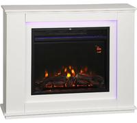 Camino Elettrico con Fiamma a 12 Colori e Timer 98x25x80cm Bianco R354WT DecHome