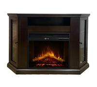 Camino Elettrico con Mobile Angolare 1800W da Appoggio in Legno Noce