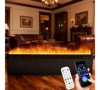 Camino Elettrico con Umidificatore e Collegamento Acqua, App/Touch/Telecomando/Timer per Casa, Ufficio, Hotel