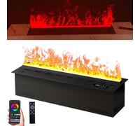 Camino elettrico con vapore acqueo 3D ed effetto fiamma LED, umidificatore con riempimento automatico dell'acqua, controllato tramite app intelligente, telecomando o pannello touch