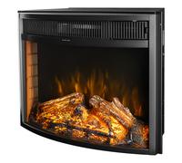Camino Elettrico da Incasso 49,5x66x26 cm Effetto Fiamma 1500W Ararat Nero
