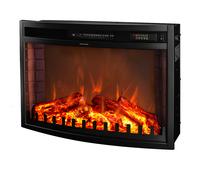 Camino Elettrico da Incasso 50,6x71,1x20,4 cm Effetto Fiamma 1500W Zakinthos Nero