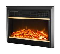 Camino Elettrico da Incasso 51,5x65,7x20,5 cm Effetto Fiamma 1500W Mars Nero