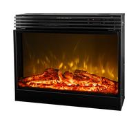 Camino Elettrico da Incasso 59,62x70x22 cm Effetto Fiamma 1950W Mirabella Nero