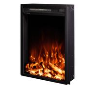 Camino Elettrico da Incasso 60x49,6x13,5 cm Effetto Fiamma 1500W Miriam Nero