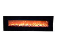 Sined Stelvio Caminetto Elettrico Da Parete In Acciaio e Vetro Da 1500w Incluso Telecomando Nero - nero acciaio CAMINETTO-PARETE-STELVIO