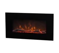 Camino Elettrico da Parete 45x84x14 cm Effetto Fiamma 1500W Marcus Nero