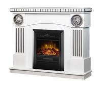 Camino Elettrico da Pavimento 105x120x33 cm Effetto Fiamma 2000W Prometeu & Cristina Bianco/nero