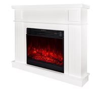 Camino Elettrico da Pavimento 106x130x30 cm Effetto Fiamma 1950W Marina Prestige & Mirabella Bianco Bianco