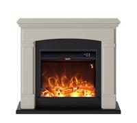 Camino Elettrico da Pavimento 107,2x95,2x24,5 cm Effetto Fiamma 1500W Sined Siena Beige