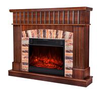 Camino Elettrico da Pavimento 120x145x32 cm Effetto Fiamma 1950W Giselle & Mirabella Castagno