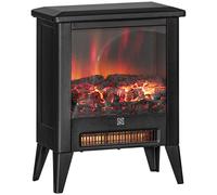 Camino Elettrico da Pavimento 1800W con Fiamma a 3 Intensità 36x21x47 cm Nero