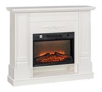 Camino Elettrico da Pavimento 1800W con Fiamma a 3 Intensità e Telecomando 117x30x100 cm Bianco