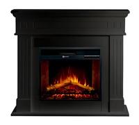 Camino Elettrico da Pavimento 1800W Legno MDF Nero per Soggiorno