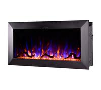 Camino Elettrico da Pavimento 45,4x91,4x18,5 cm Effetto Fiamma 1500W Racy 36 Nero