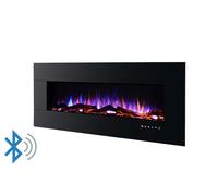 Camino Elettrico da Pavimento 52x127x11,5 cm Effetto Fiamma 1500W Advance Nero