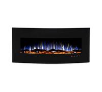 Camino Elettrico da Pavimento 55x122,2x15,7 cm Effetto Fiamma 1500W Archi Nero