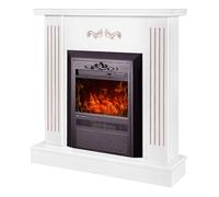 Camino Elettrico da Pavimento 90,5x94x26,5 cm Effetto Fiamma 2000W Smile & Cristina Bianco