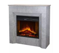 Camino elettrico caminetto da terra BELLINI Effetto Marmo Bianco Made in Italy in legno Bianco Dimensioni 96 x35x h 96 cm Peso 35 kg Volume riscaldabile 30 m2 bianco