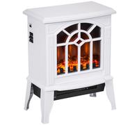 Camino elettrico HOMCOM 1000 W/2000 W 36,5x24x46 cm Bianco