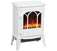 Camino Elettrico Homcom 1000W/2000W con Effetto Fiamma 39X23X56,5 cm Bianco