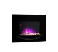 Klarstein Feuerschale Camino a Parete 1800 W Fiamma FintaPietre Decorative Nero