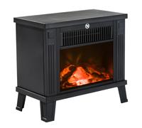 Camino elettrico portatile HOMCOM 600W/1200W con effetto fiamma nera