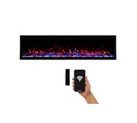 Camino elettrico Weka Fireplace 68E WiFi, da parete e da incasso - potenza 750 W/1500 W, 13 colori di retroilluminazione, effetti fiamma regolabili, protezione contro il surriscaldamento (173 cm)