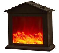 Camino finto, a LED senza fiamma realistico piccolo camino elettrico, a batteria/USB mini, forma di casa decorativa per soggiorno di Natale, arredamento