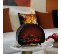 Camino Finto, Diffusore Di Oli Essenziali A Forma Di Camino Con Telecomando, Diffusori A Fiamma Con Timer Da 1, 3 E 5 Ore, 12 Fiamme Abbaglianti, Fuoco Finto Da 200 Ml,Nero,21.5 * 11.2 * 18.3cm