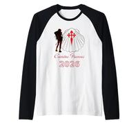 Camino Frances Santiago Compostela 2026 Madonna Pellegrina Maglia con Maniche Raglan