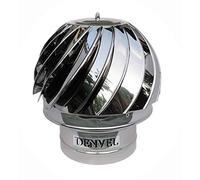 Camino Girevole, Aspiratore Comignolo Cappuccio Acciaio, Inox, Rotante Cappello, Top, Canna Fumaria Cappello, Cappa Rotante per Ciminiera (Misura Da 100mm to 300mm) (230 mm)