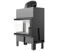 Camino in acciaio FLOKI M sinistro 10 kW Ø 200 thermotec nero porta a chiusura