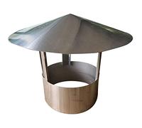 Camino in acciaio inossidabile, top per tutti gli scopi Cowl Cowl Cowl Piwl Piuble Pioggia Cappello per sfiato, cappello da pioggia rotondo, finale del cappuccio protettore, 110 mm/4,33 pollici