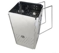 Camino in acciaio inox per avviamento a carbonella con design pieghevole, adatto per barbecue a carbone e cucina all'aperto