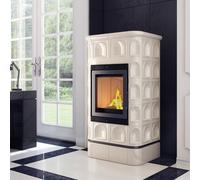 Camino in acciaio KRATKI BLANKA 8 kW Ø 160 piastrella crema