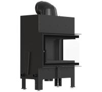 KRATKI Camino in acciaio 12 kw Floki M destra fi 200 Nero inserto camino BImSchV Livello 2