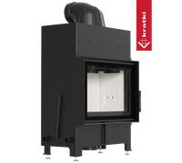 Camino in acciaio KRATKI FLOKI S destra 8 kW Ø 160 thermotec nero porta a chiusura